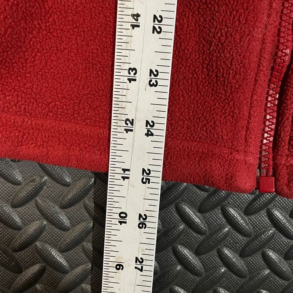 The North Face Red Gray Fleece Long Sleeve Full Zip Sweater Men's Size Small‎